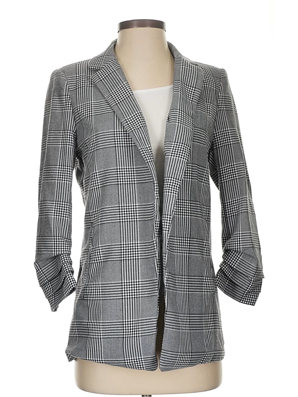 Philosophy Grey Plaid Tailored Blazer